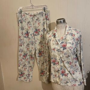 Women's LAUREN RALPH LAUREN Chintz Cottage Floral Jersey PAJAMAS L